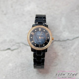 TIVOLINA 水鑽框輕奢華全陶瓷腕錶-陶瓷/黑玫瑰金 LAT3717KS [ 秀時堂 ]