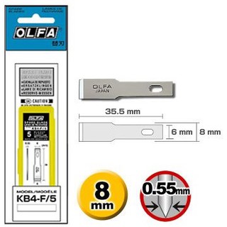 OLFA 筆刀刀片 KB4-F / 5 ( 5片平刃 ) 刀片 筆刀