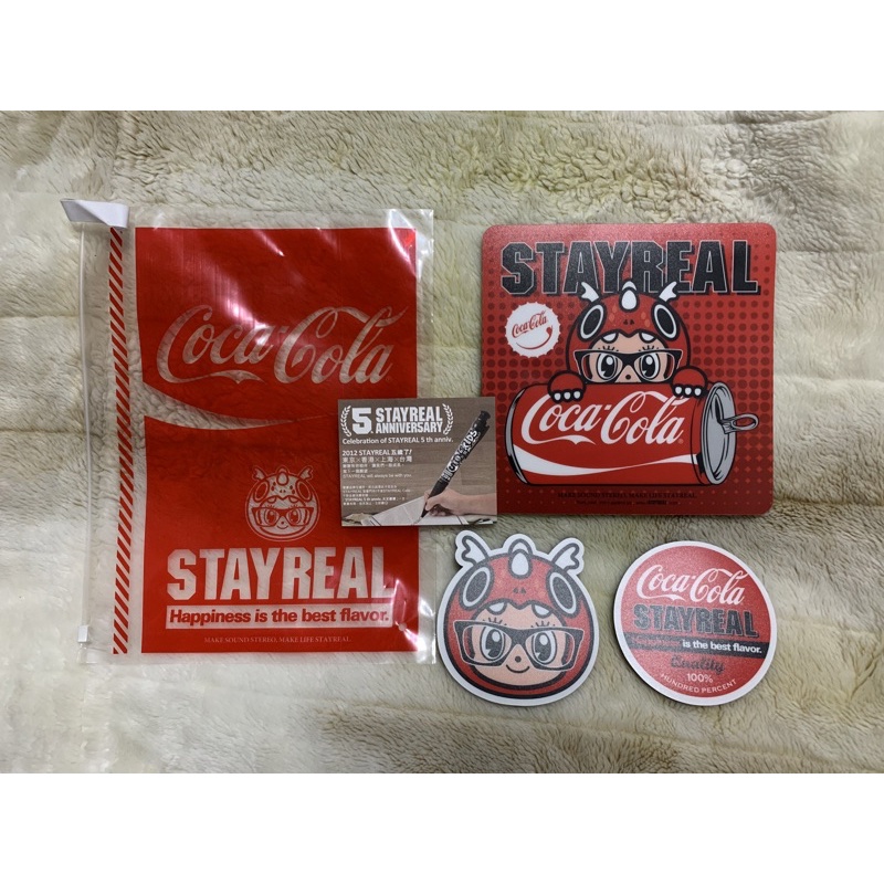 2012絕版STAYREAL x 可口可樂聯名紀念滑鼠墊·杯墊組