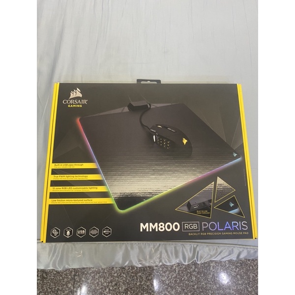 賣二手 海盜 Corsair MM800電競競技遊戲RGB幻彩滑鼠墊硬質滑鼠墊