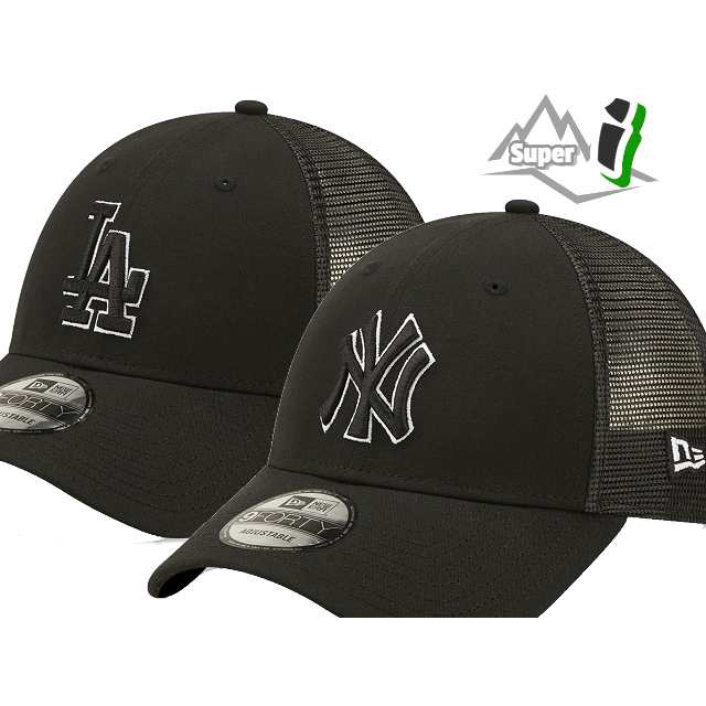 「i」【現貨】New Era MLB 9Forty NY洋基/LA道奇 刺繡 可調魔鬼氈 棒球帽 網帽 卡車司機帽