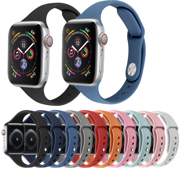 【現貨】適用Apple watch 小蠻腰矽膠錶帶 蘋果 8 3 5 6 SE S7腕帶  42/44/41/45mm