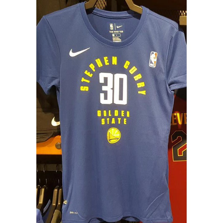 2018 三月 NIKE NBA Warriors 勇士 #30 CURRY 柯瑞 短袖T恤 藍 AA2699-495