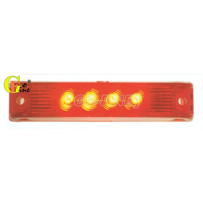 GO-FINE台製汽車led車用led燈4LED燈紅殼紅光熱狗燈 2線1段LED側燈邊燈第三煞車燈尾燈後燈方向燈卡車板車