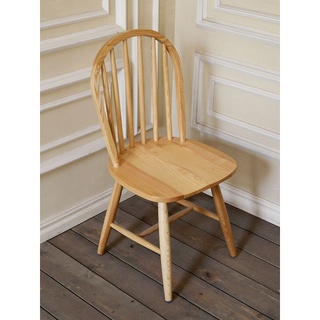限時免運 北歐實木餐椅溫莎椅創意家用臥室設計師靠背原木椅簡約日式孔雀椅pingu373698