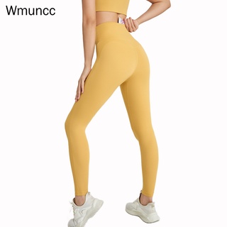 Wmuncc 裸瑜伽綁腿女士帶口袋提臀緊身褲高腰彈性跑步運動健身褲