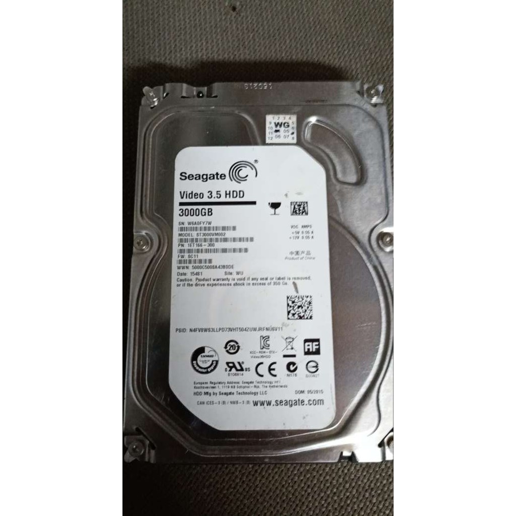 希捷 故障品 3TB 3T 3000GB ST3000VM002 12H225