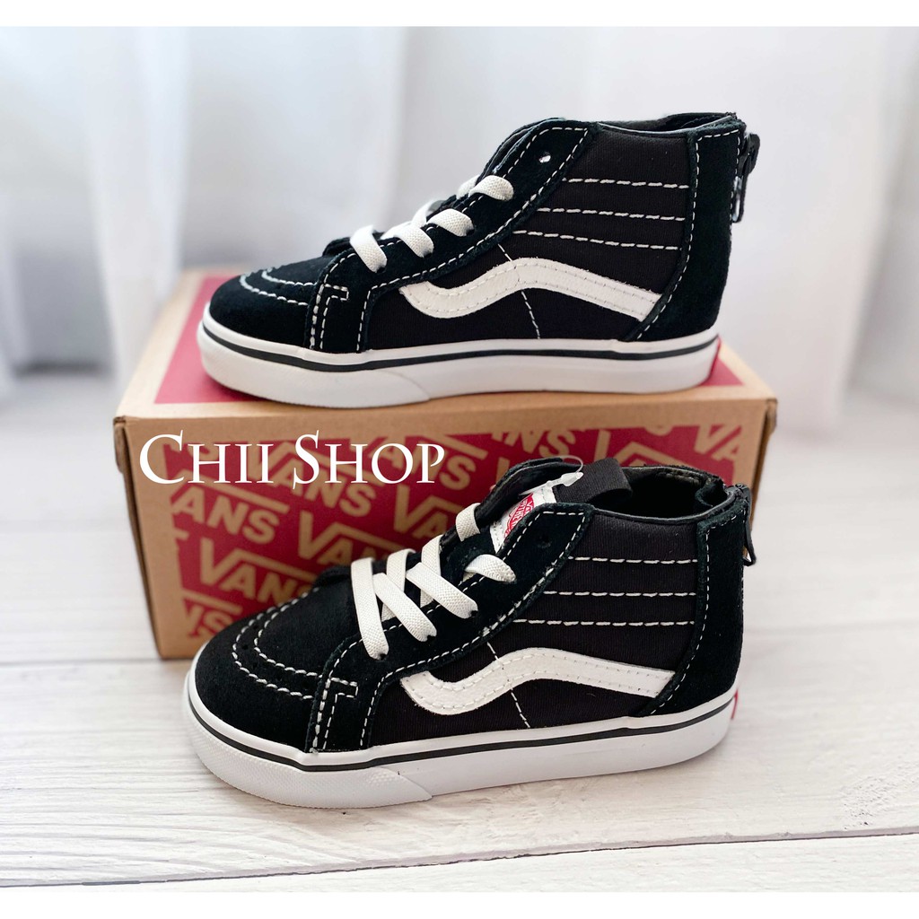 【CHII】美國代購 Vans TODDLER SK8-HI ZIP 後拉鍊 童鞋 黑色 高筒 帆布鞋 小童