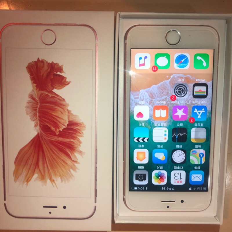 📱iphone 6s 128G 玫瑰金粉色 中古二手機 零件機報廢有盒