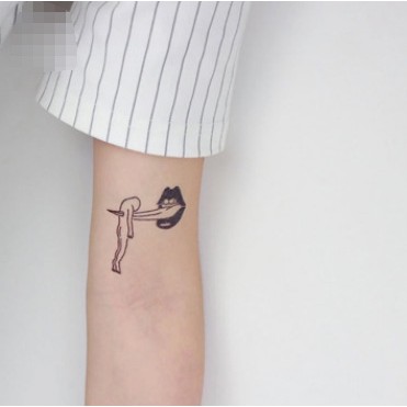 舌之劍單圖cc6328 K37 La Tattoo 男女防水diy紋身貼紙刺青貼紙 蝦皮購物