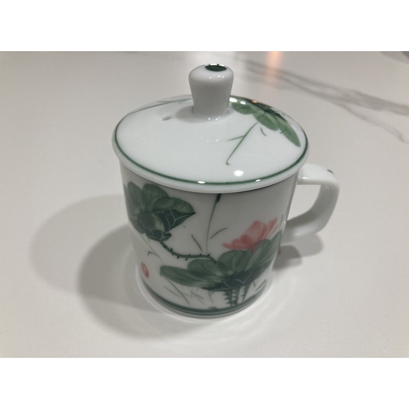 (二手)🪷蓮花茶杯含蓋子 9成新 茶杯 杯子 茶具