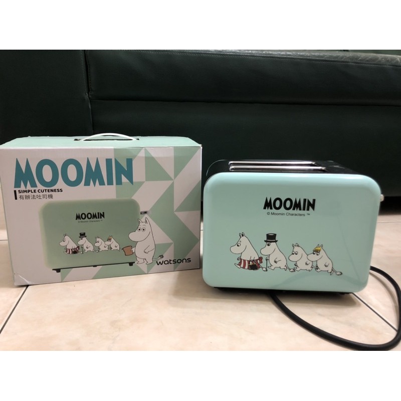 二手｜屈臣氏MOOMIN嚕嚕咪湖水綠有辦法吐司機(烤麵包機)