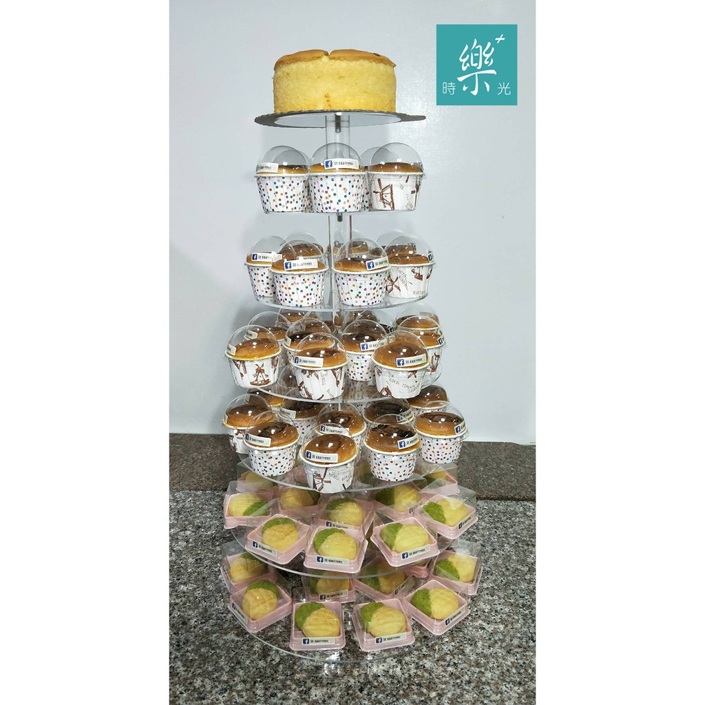 台灣現貨《樂+時光》透明壓克力圓形蛋糕展示架三層四層五層六層七層婚禮生日蛋糕展示架