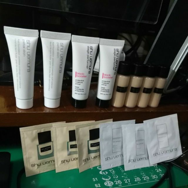 植村秀無極限超時輕粉底5ml/植村秀無極限超時輕粉底1ml/植村秀花瓣肌粉亮粉底液7ml/植村秀極保濕輕感防護乳7ml