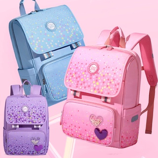 【STAR BABY】甜美星星印花小學生書包 後背包 1-3年級適用