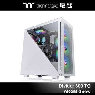 艾坦 Divider 300 TG ARGB 強化玻璃中直立式機殼 雪白版 CA-1S2-00M6WN-01