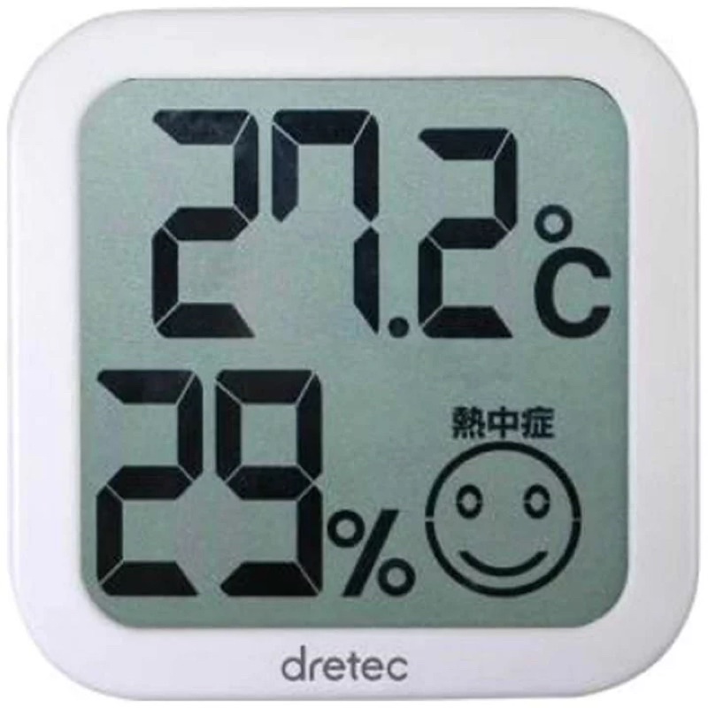 [現貨]日本 Dretec O-271 白色 大螢幕數位溫濕度計 溫度計 濕度計 表情顯示