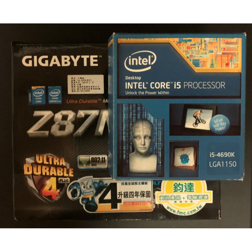 Intel Core i5-4690K+GIGABYTE 技嘉 GA-Z87N-WIFI