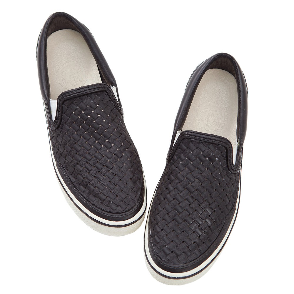 美國加州 PONIC&amp;Co. DEAN 防水輕量透氣懶人鞋 雨鞋 黑色 男女 防水鞋 編織平底休閒鞋 樂福鞋 環保膠鞋