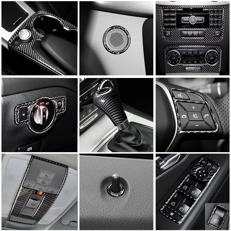 适用于Mercedes Benz賓士benz GLK X204 真碳纖維卡夢內飾面板裝飾蓋卡夢裝飾貼