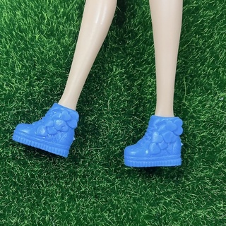 芭比 娃娃 立體 愛心 藍色 球鞋 高筒 鞋子 布鞋