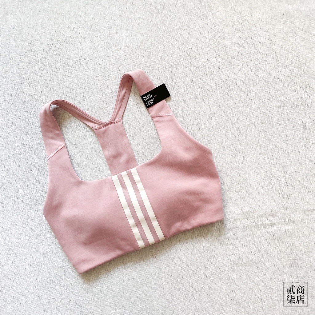 貳柒商店) adidas 3-Stripes Bar 粉色 三線 運動內衣 中度支撐 背心 瑜伽 健身 HC5373