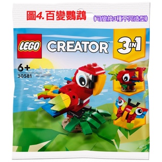 《我愛查理》💕附發票 樂高 LEGO 夢時代 樂高積木 CREATOR 創意百變3合1系列 百變鸚鵡 積木 30581