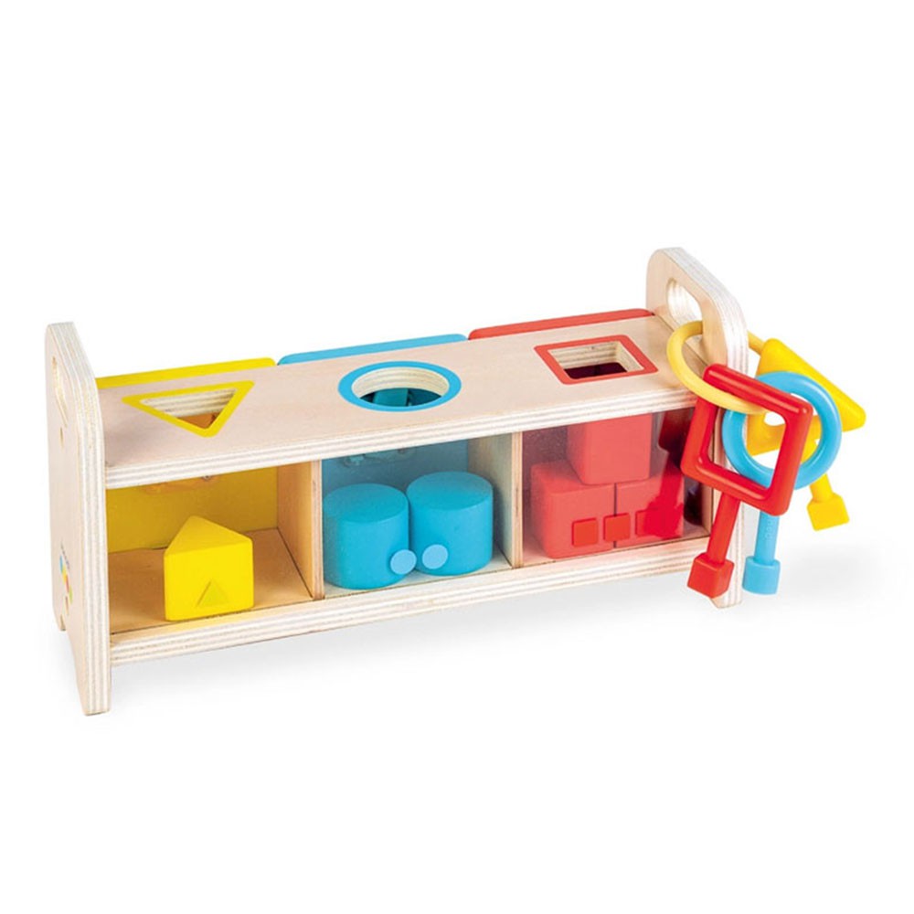 【法國Janod】小小STEAM系列-形狀鑰匙盒 兒童玩具 益智玩具 拼圖 積木（LAVIDA官方直營）