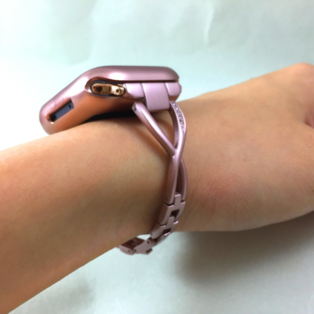 錶帶加殼 Apple Watch 4 絕美精緻 粉玫瑰金 金屬錶帶 DIY調整長度 不用工具 40mm 44mm