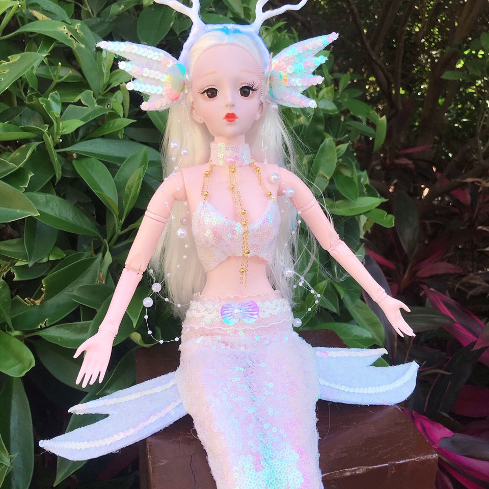 超大美人魚公主娃娃可換裝關節可動60釐米芭比娃娃女孩兒童禮物$