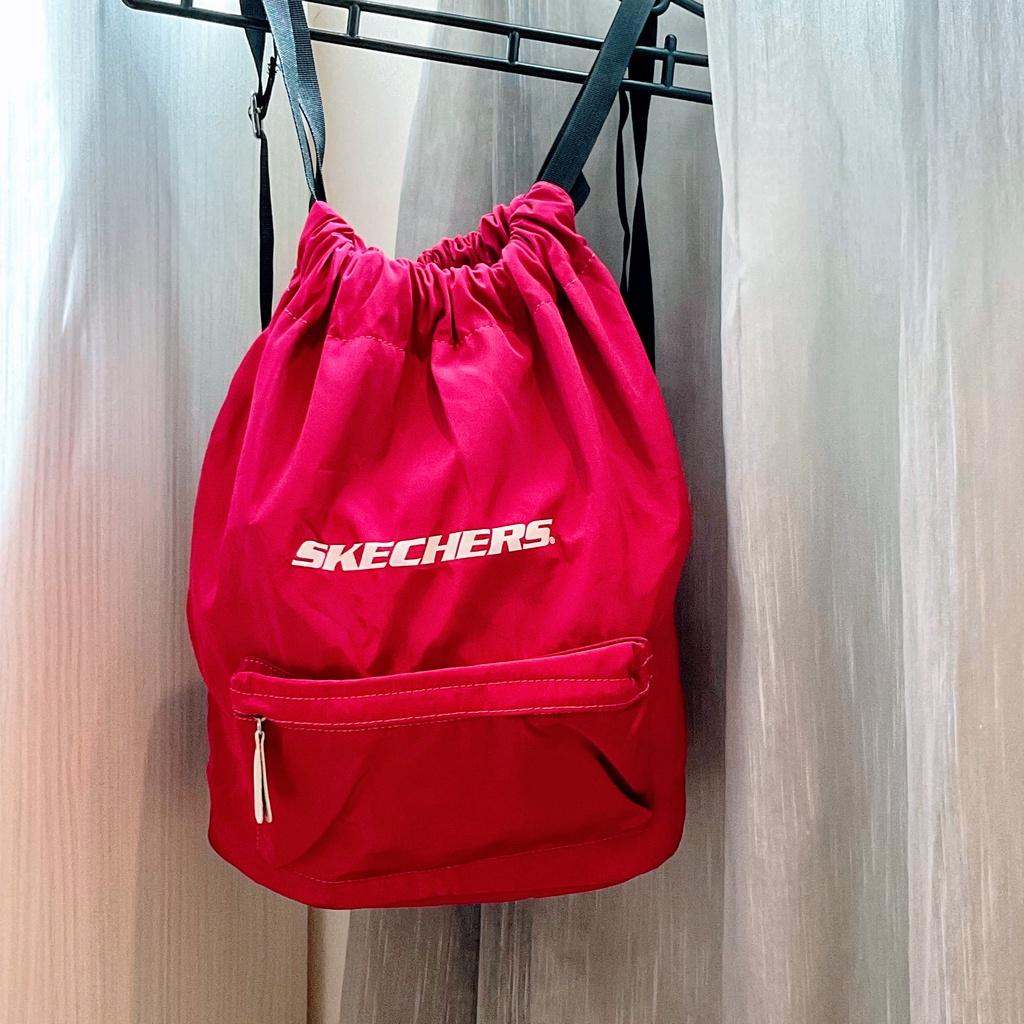 Skechers 後背包 束口袋 輕便 大容量 桃紅色 全新未使用