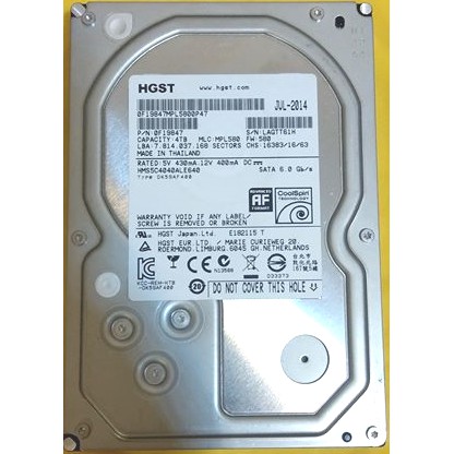 日立 昱立 HGST 4TB SATAIII 3.5吋 硬碟