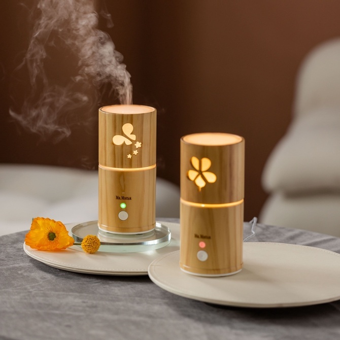 Mistar 漾系列香氛原木水氧機 台灣製 松木製 小夜燈功能 搭配精油有優惠