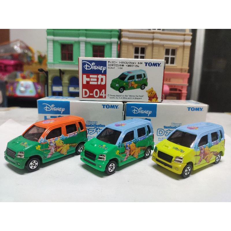 Tomica Disney D-04 維尼 加 抽抽樂 維尼小熊 Suzuki Wagon R (Solio) 三台合賣