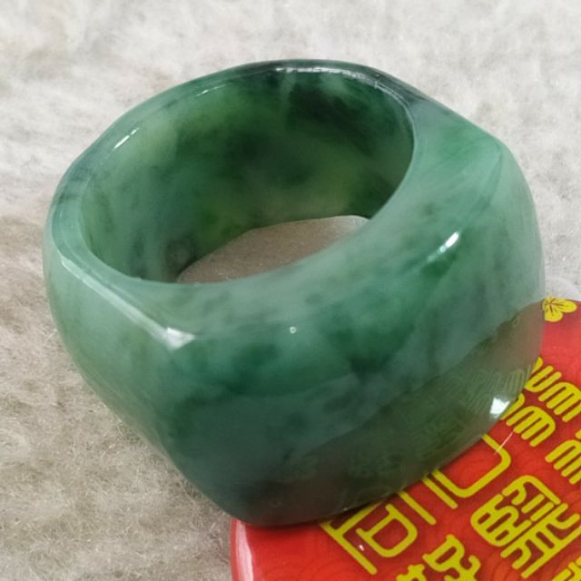 【遇見善緣玉結善緣】18.8mm藍水飄花精工雕琢霸氣馬鞍扳指 ☯️精品男戒扳指☯️天然緬甸玉A貨翡翠翡翠戒指 父親節禮物