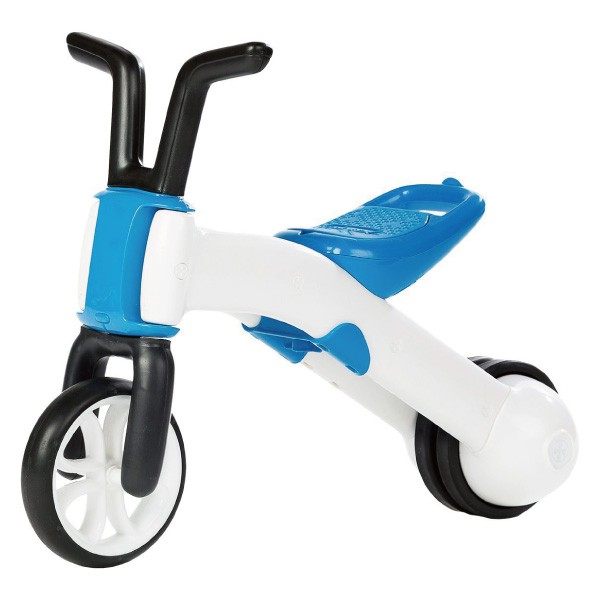 二手很新 比利時 Chillafish 二合一漸進式玩具Bunzi寶寶平衡車/滑步車/三輪車-海水藍