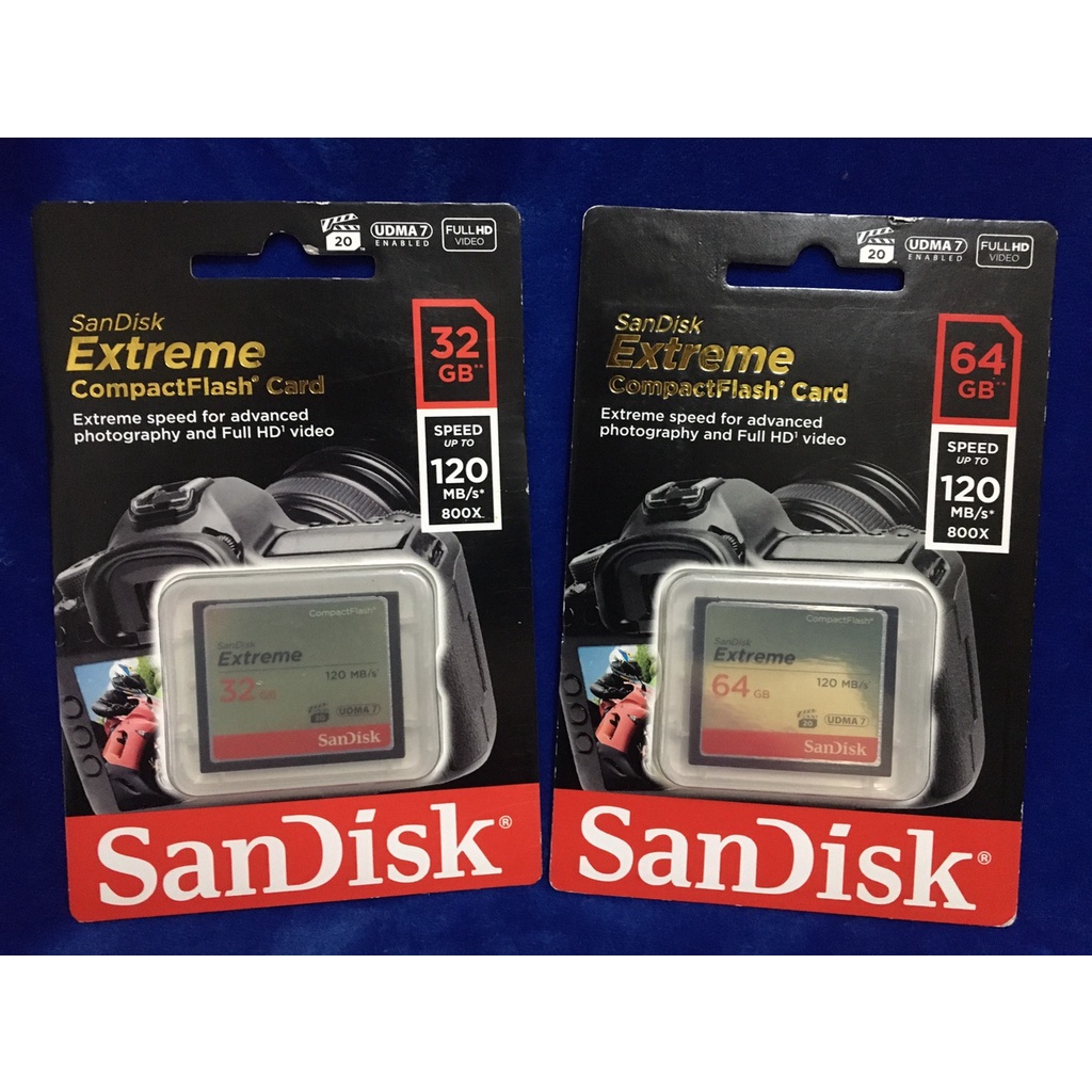 出清商品 全新未拆封 SanDisk Extreme 32G/GB 64G/GB CF卡 120Mb/s 記憶卡