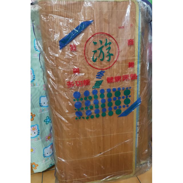 # 二手 # 冬夏兩用日式透氣天然涼竹+布面單人床墊