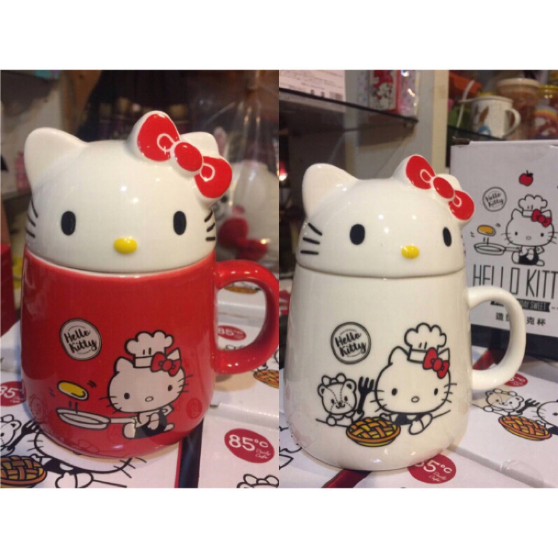 85度c hello kitty紅白杯 便當盒