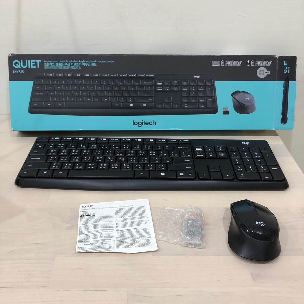 【二手】Logitech 羅技 MK315 無線 靜音 鍵盤滑鼠組 鍵鼠組 防潑濺