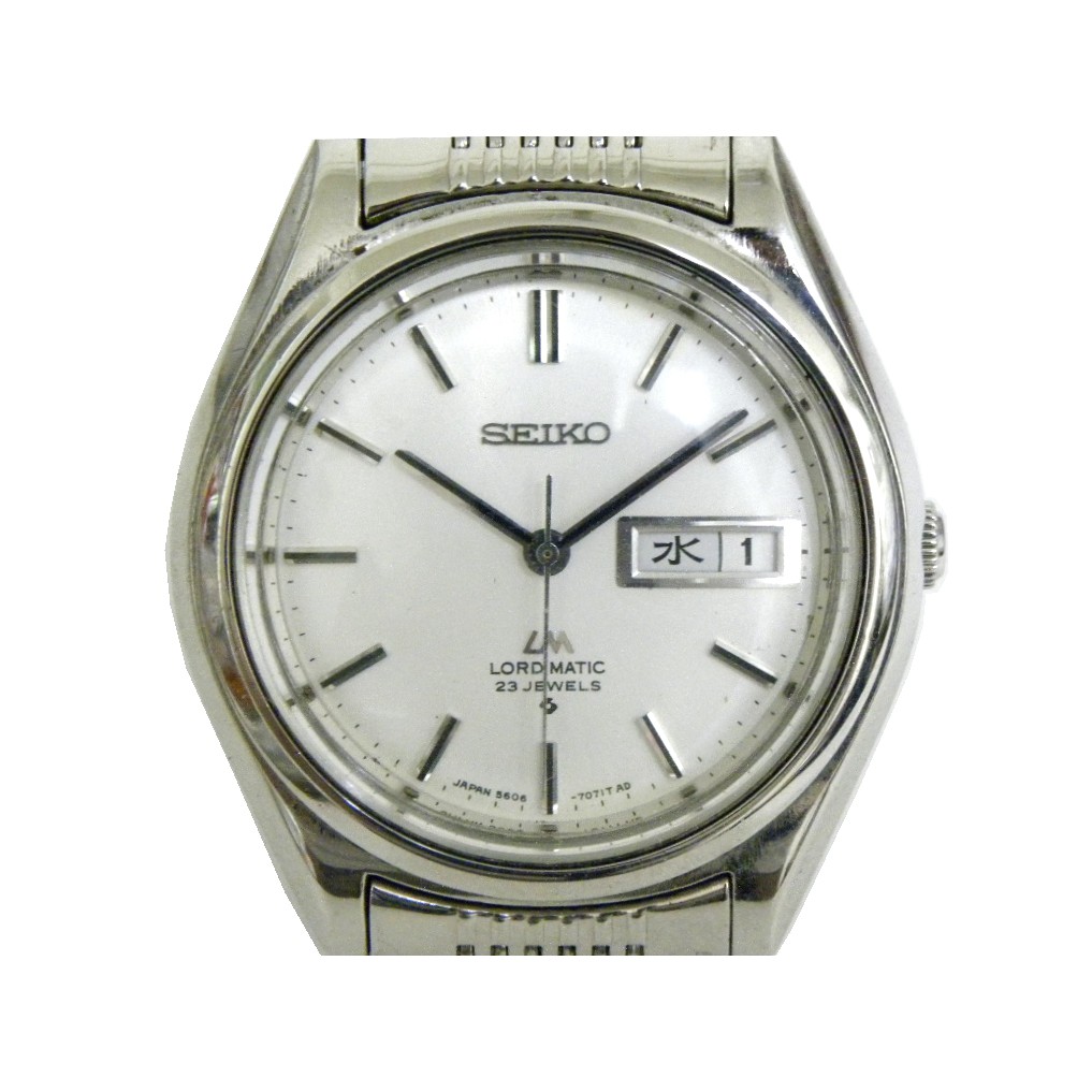 [專業模型] 機械錶 [SEIKO LM052634] 精工LM錶[23石][銀色面+星+日期]時尚/中性/軍錶