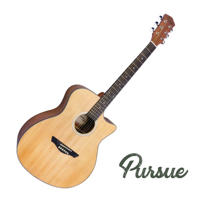 Pursue PSJ-01 雲杉單板 桃花心背側 41吋 民謠吉他 - 【他,在旅行】