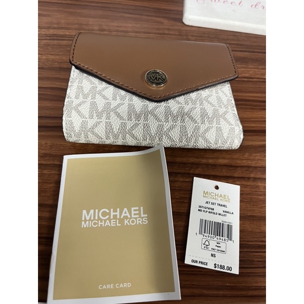 僅供@kitty687下標 MK Michael kors 短夾 全新 信封夾 三折 零錢包 卡夾