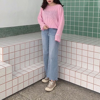 🇰🇷韓國馬卡龍色系 薄長袖透膚上衣