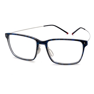 光學眼鏡 知名眼鏡行 (回饋價) -超輕鈦製無螺絲眼鏡-豹紋藍鏡框 高質感鈦鏡框 15231光學鏡框