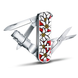 VICTORINOX 瑞士維氏 瑞士刀 Nail Clip 580 8用 65mm 瑞士國花 0.6463.840