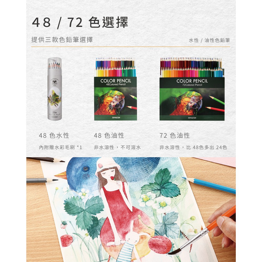 現貨免運費 48 72色著色本專用 彩色鉛筆水溶性色鉛筆油性色鉛筆水性色鉛筆水彩色鉛筆彩色筆塗鴉繪畫 蝦皮購物