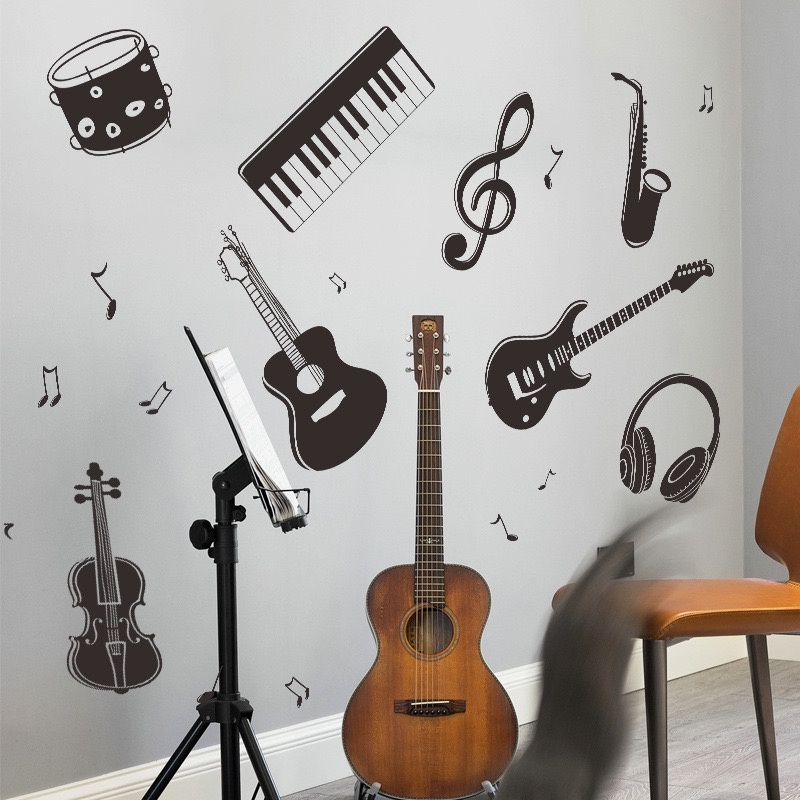 【好聲音樂器】附發票音樂壁貼牆貼  壁貼 櫥窗牆貼 樂器 客聽 書房 房間 琴房佈置 親子餐廳 牆壁 音樂教室 小提琴
