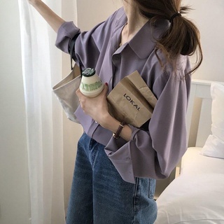 D.Girl2023夏季新款首發 優雅法式襯衫女 韓版chic素色簡約氣質長袖翻領襯衫