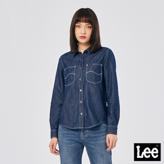 Lee 長袖牛仔襯衫 女 Modern 深藍洗水LL220201356